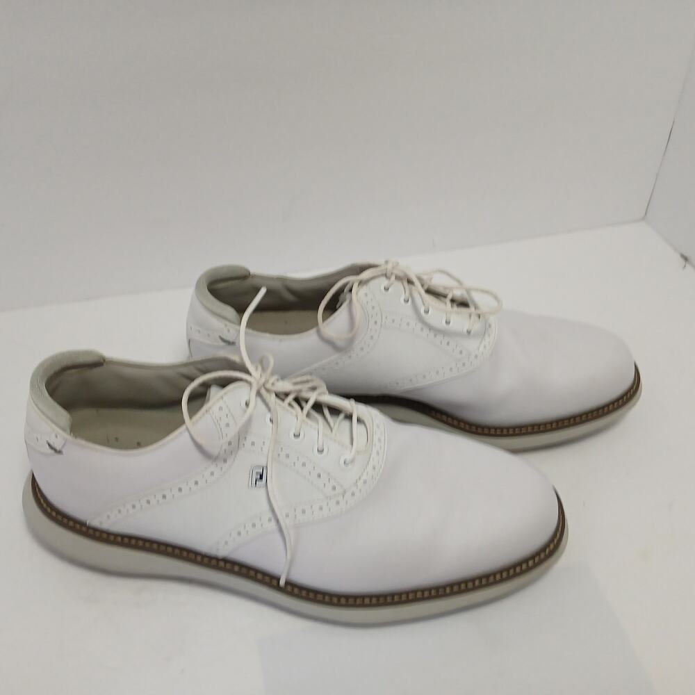 Footjoy Traditions White Leather Soft Spike Golf Shoes 57903 Men’s Size 14W